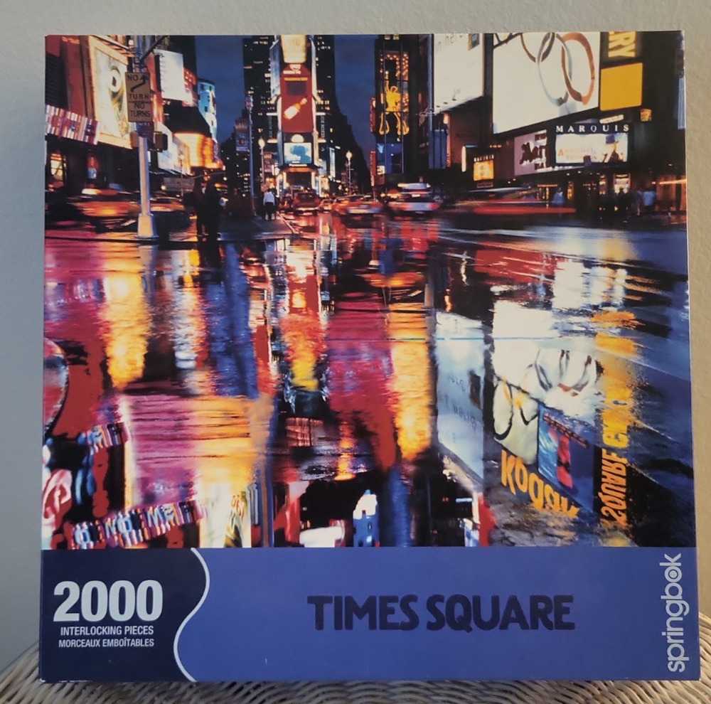 Springbok Puzzle 2000 Piece Times Square Rainy Day 2002
